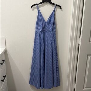 COS Blue and White Striped Sleeveless Dress